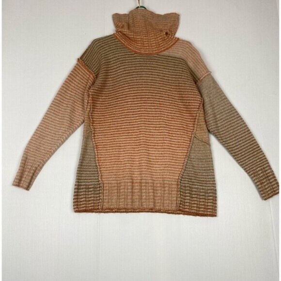 Cabi Sweater Womens Small Orange Striped Pullover Cowl Neck Knit Casual,Outdoor - Picture 2 of 9